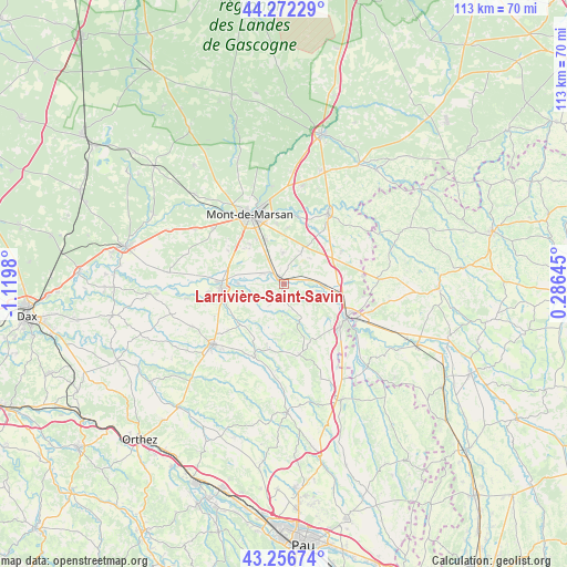 Larrivière-Saint-Savin on map