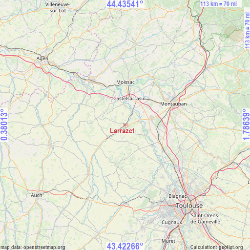 Larrazet on map