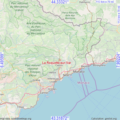 La Roquette-sur-Var on map