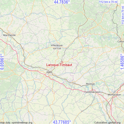 Laroque-Timbaut on map