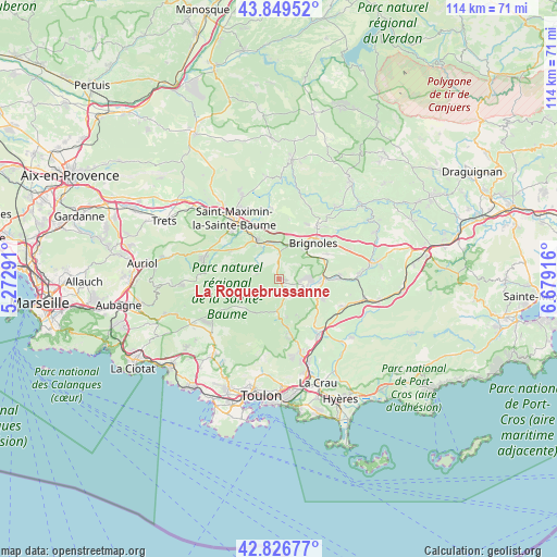 La Roquebrussanne on map