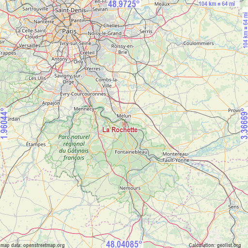 La Rochette on map
