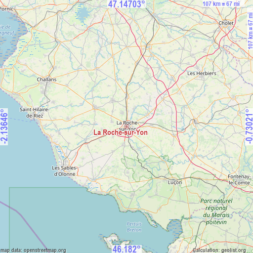 La Roche-sur-Yon on map