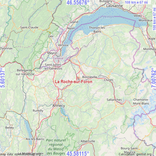 La Roche-sur-Foron on map