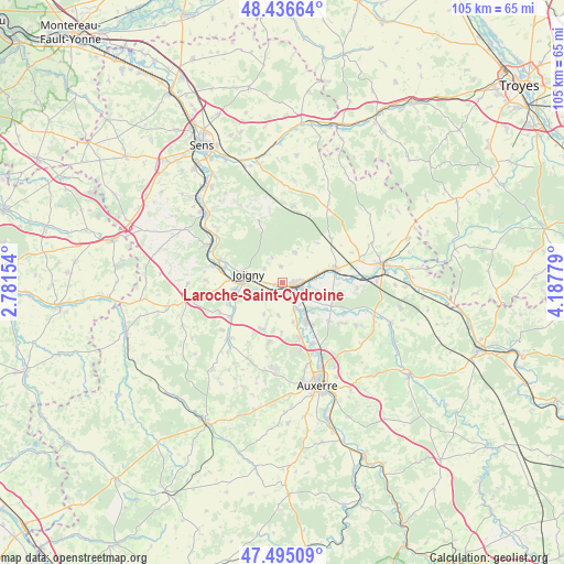 Laroche-Saint-Cydroine on map