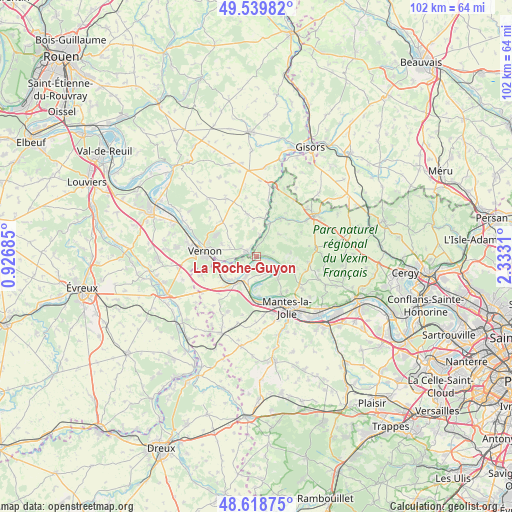 La Roche-Guyon on map