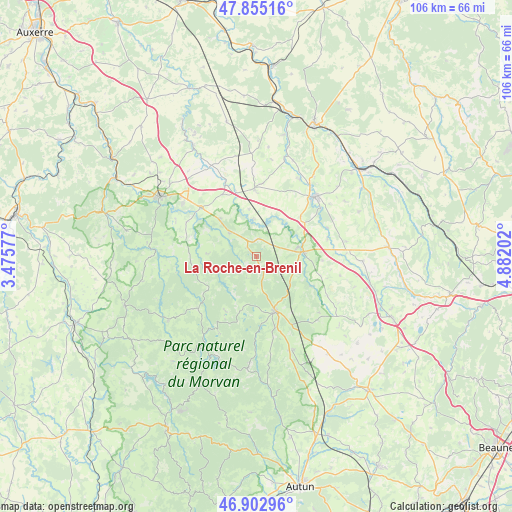 La Roche-en-Brenil on map