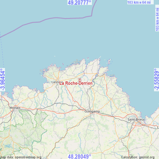 La Roche-Derrien on map