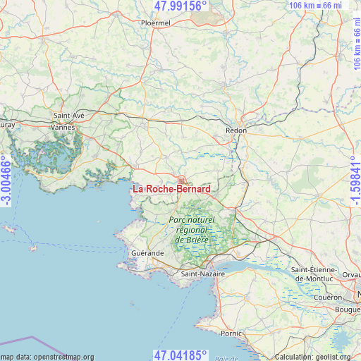 La Roche-Bernard on map