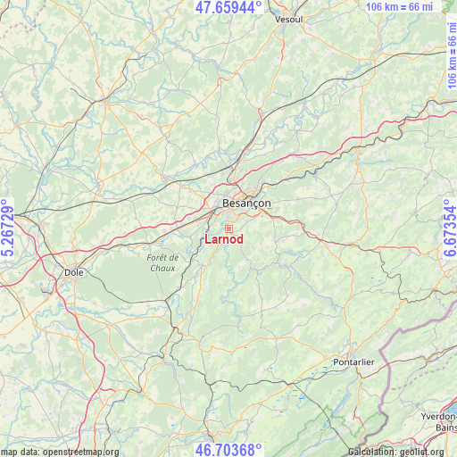 Larnod on map