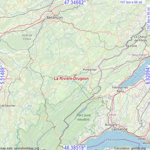 La Rivière-Drugeon on map