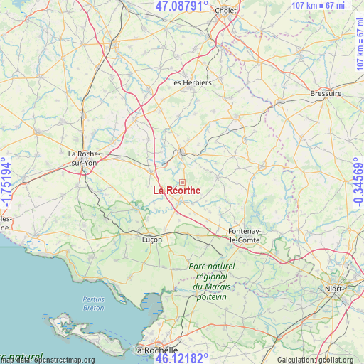 La Réorthe on map