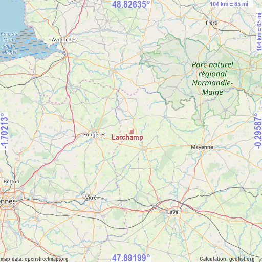 Larchamp on map