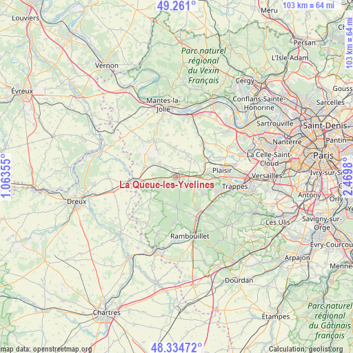 La Queue-les-Yvelines on map