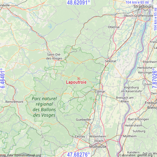 Lapoutroie on map