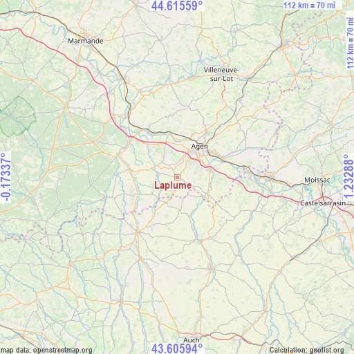 Laplume on map