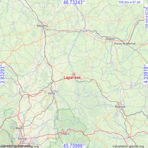 Lapalisse on map