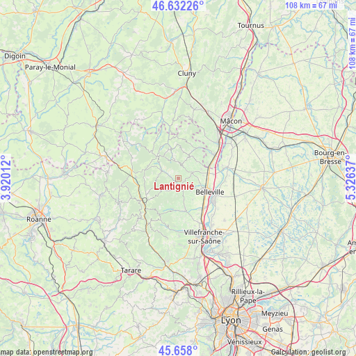 Lantignié on map