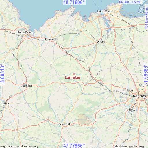 Lanrelas on map