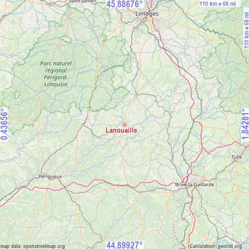 Lanouaille on map