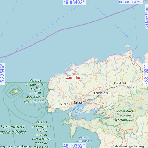 Lannilis on map