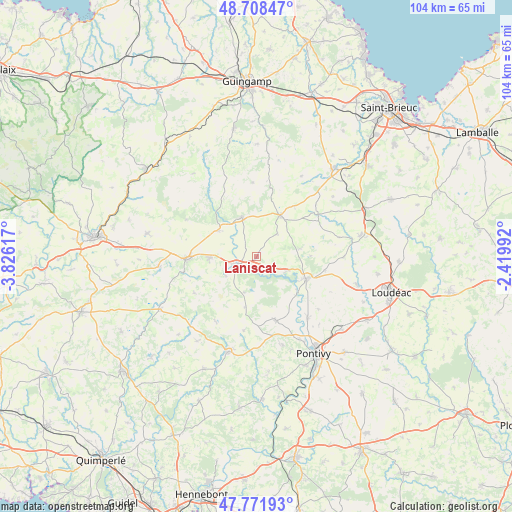 Laniscat on map