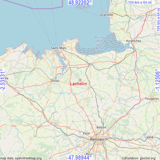 Lanhélin on map