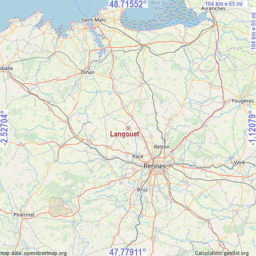 Langouet on map