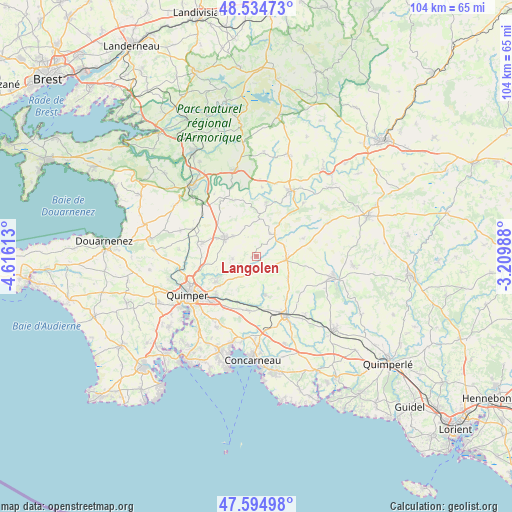 Langolen on map