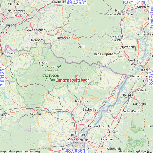Langensoultzbach on map