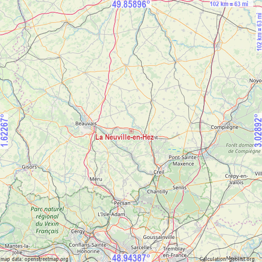 La Neuville-en-Hez on map