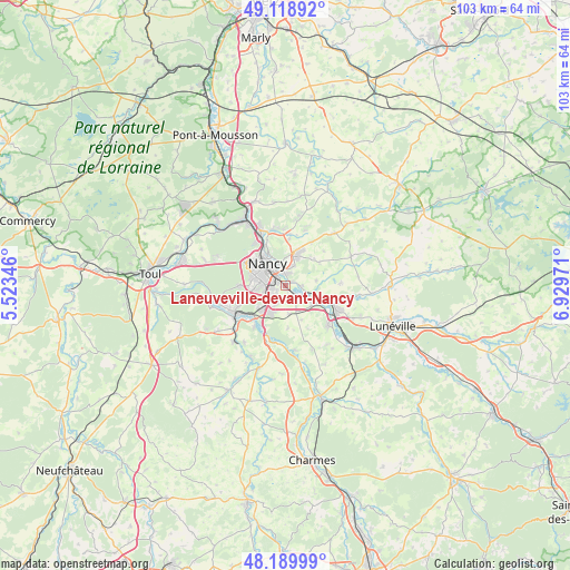 Laneuveville-devant-Nancy on map