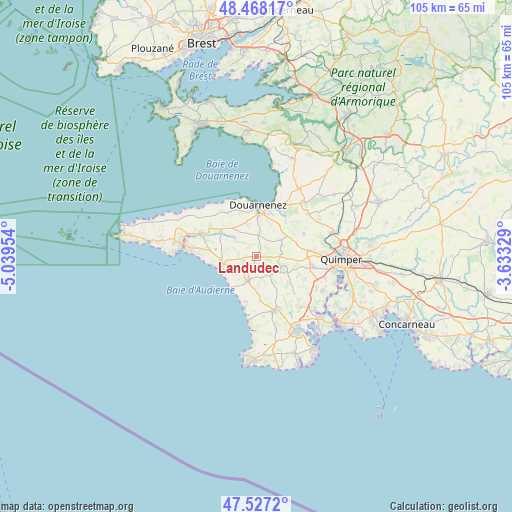 Landudec on map