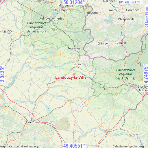 Landouzy-la-Ville on map