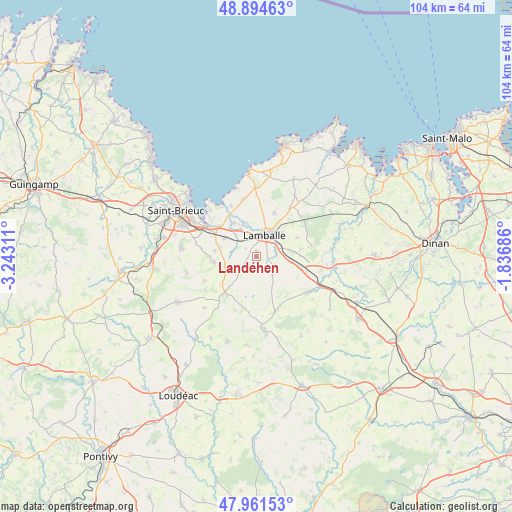 Landéhen on map