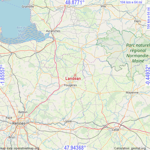Landéan on map