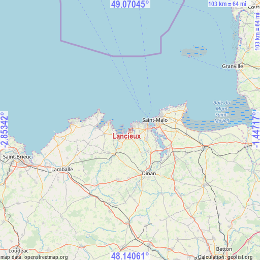 Lancieux on map