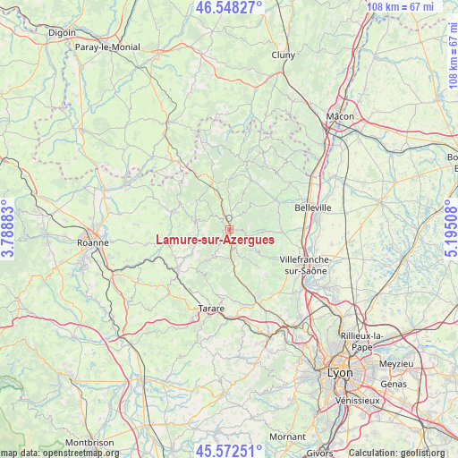 Lamure-sur-Azergues on map