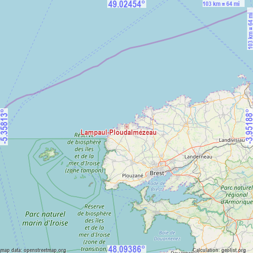 Lampaul-Ploudalmézeau on map