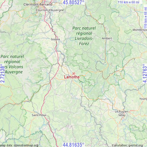 Lamothe on map