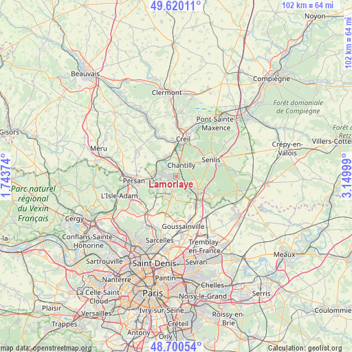 Lamorlaye on map