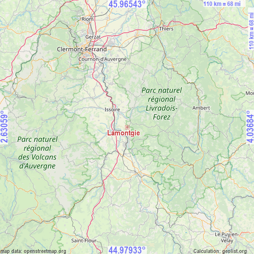 Lamontgie on map