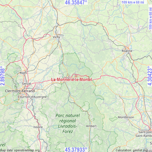 La Monnerie-le-Montel on map