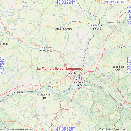 La Membrolle-sur-Longuenée on map