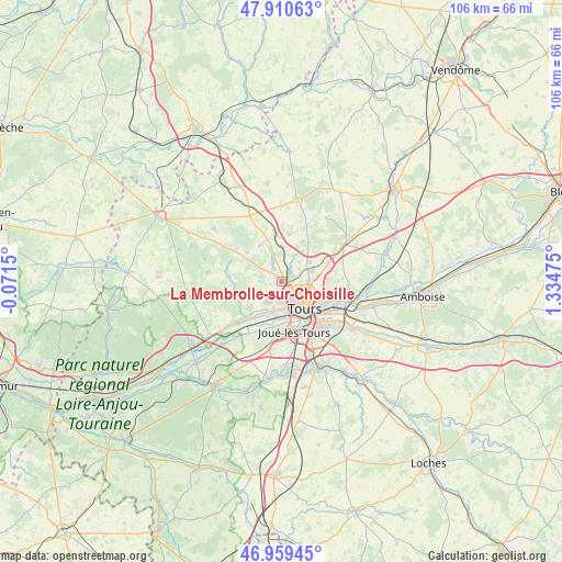 La Membrolle-sur-Choisille on map