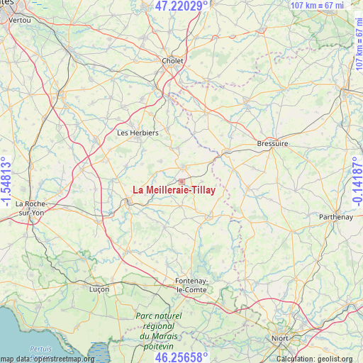 La Meilleraie-Tillay on map