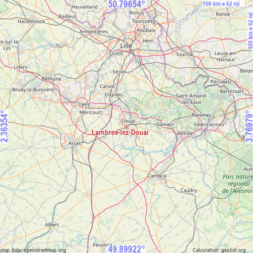 Lambres-lez-Douai on map
