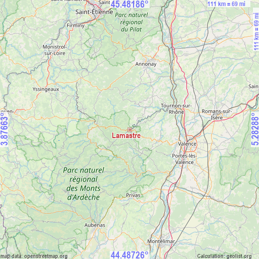 Lamastre on map