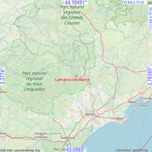 Lamalou-les-Bains on map