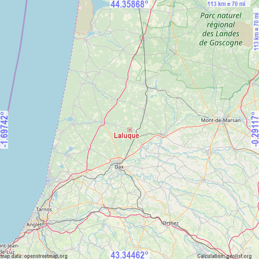 Laluque on map